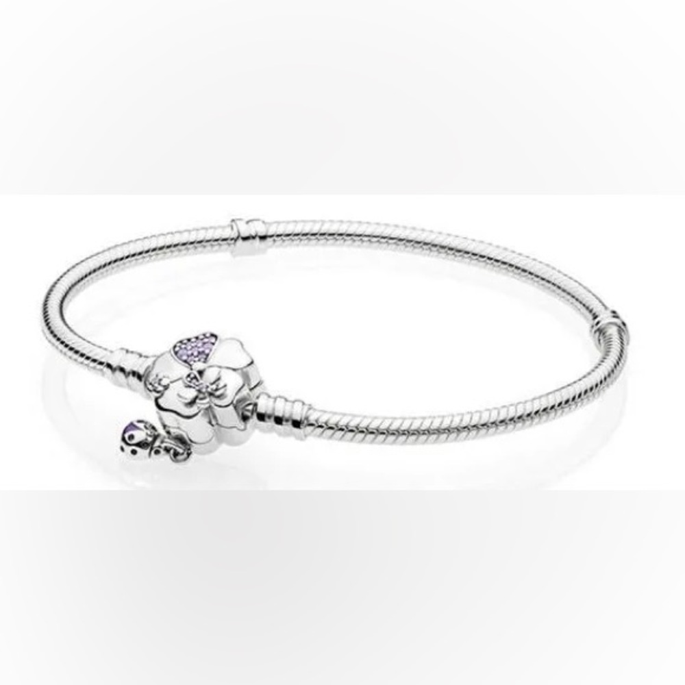 Pandora Wildflower Snakechain Bracelet Purple